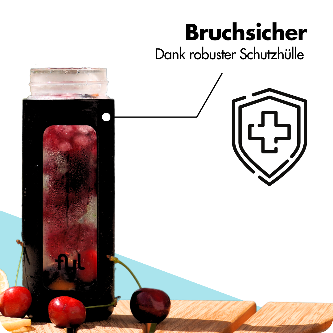 fyl Glas Trinkflasche (460ml)