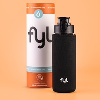 Glas Trinkflasche mit Sleeve (600ml)