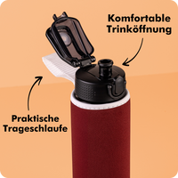 fyl Glas-Trinkflasche mit Sleeve (600ml)